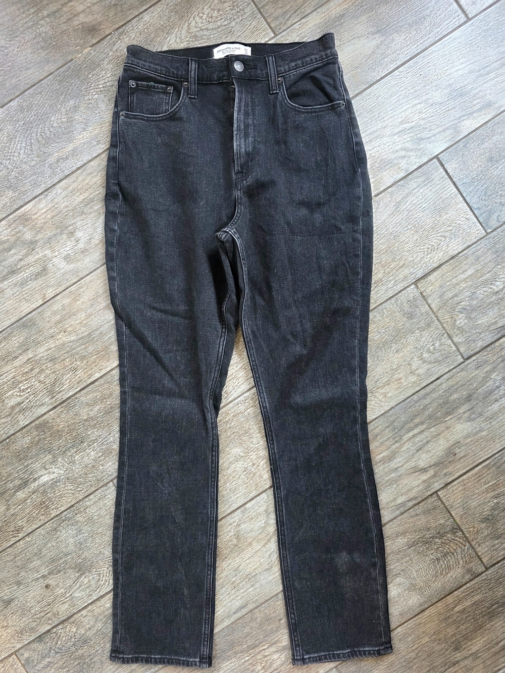 Abercrombie & Fitch Black  High-Rise Slim Straight Jeans A&F Sz 4 27